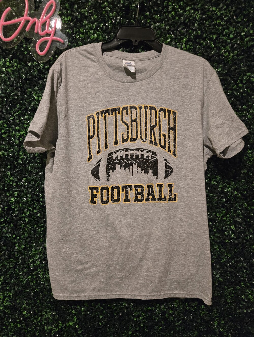 New Pittsburgh Steelers Football Gray Graphic Tee Large